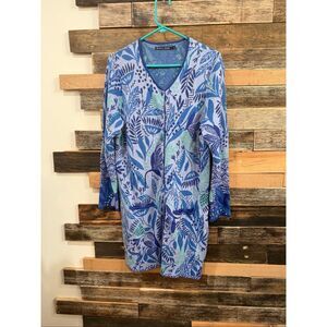 Gudrun Sjoden blue cardigan sweater size Large